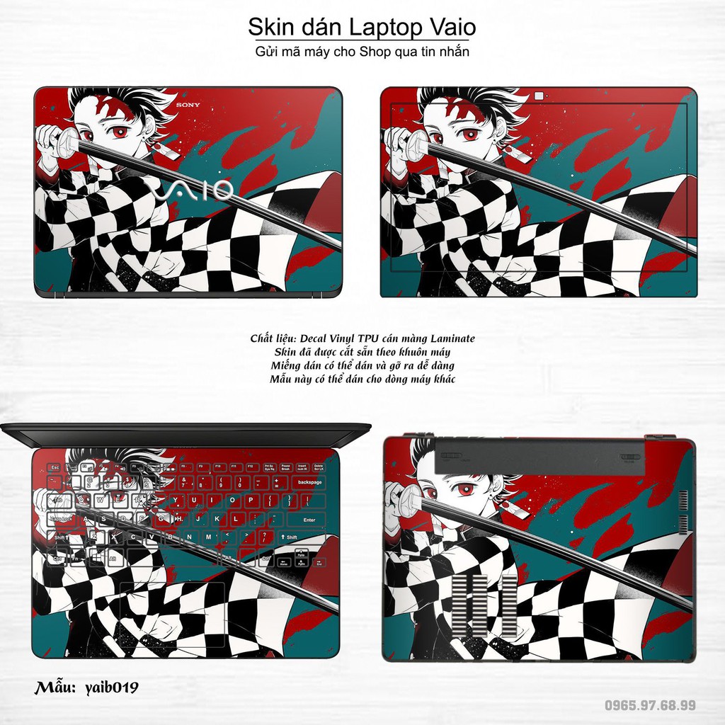 Skin dán Laptop Sony Vaio in hình Kimetsu No Yaiba (inbox mã máy cho Shop)