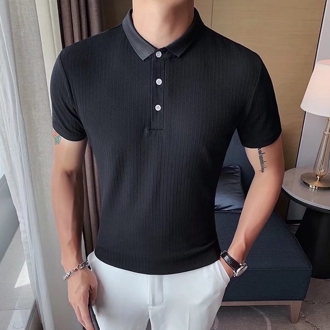 Áo thun polo cotton tay ngắn màu trơn đơn giản phong cách hàn quốc hợp thời trang cho nam hàn quốc áo phông nam có cổ fashion top áo thun nam đẹp  simple áo thun nam tay lỡ