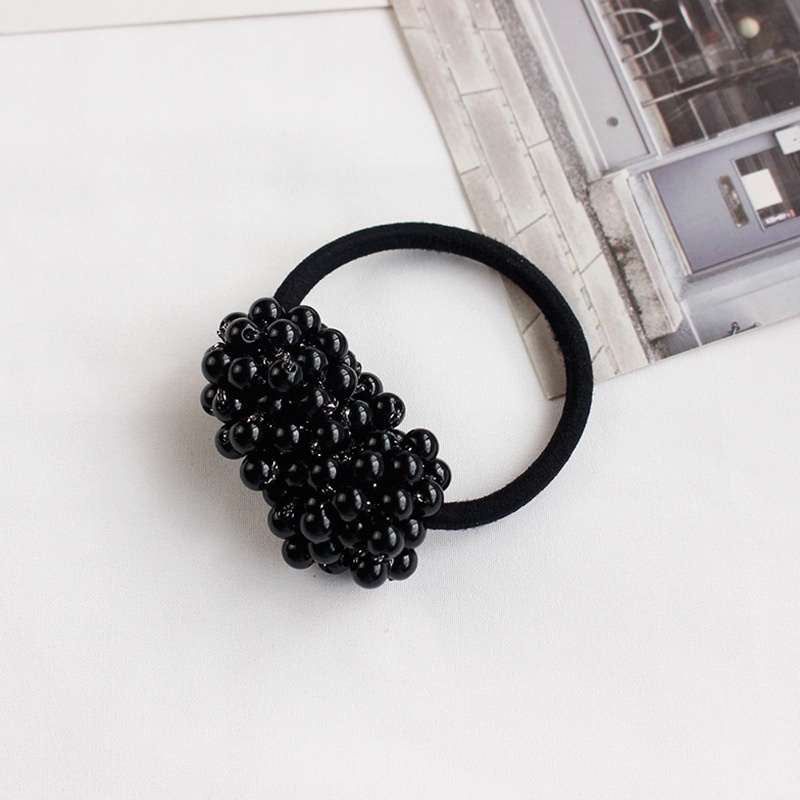 Dây Buộc Tóc Cao Su Bọc Da Đính Hạt Ngọc Trai Phong Cách ins Dành Cho Bạn Nữ