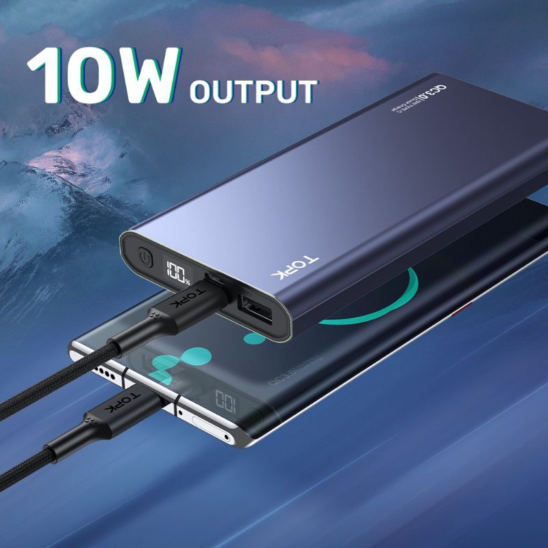 Sạc Dự Phòng TOPK I1006 10000mAh Cho iPhone Huawei Samsung Xiaomi Oppo