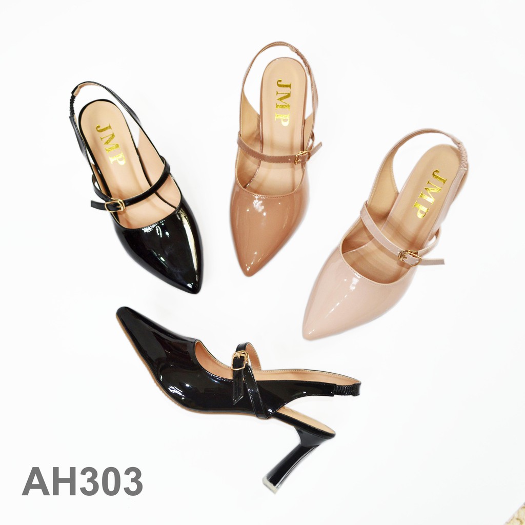 JMP - Giày Cao Gót Da Bóng Đế Mica Trong AH303