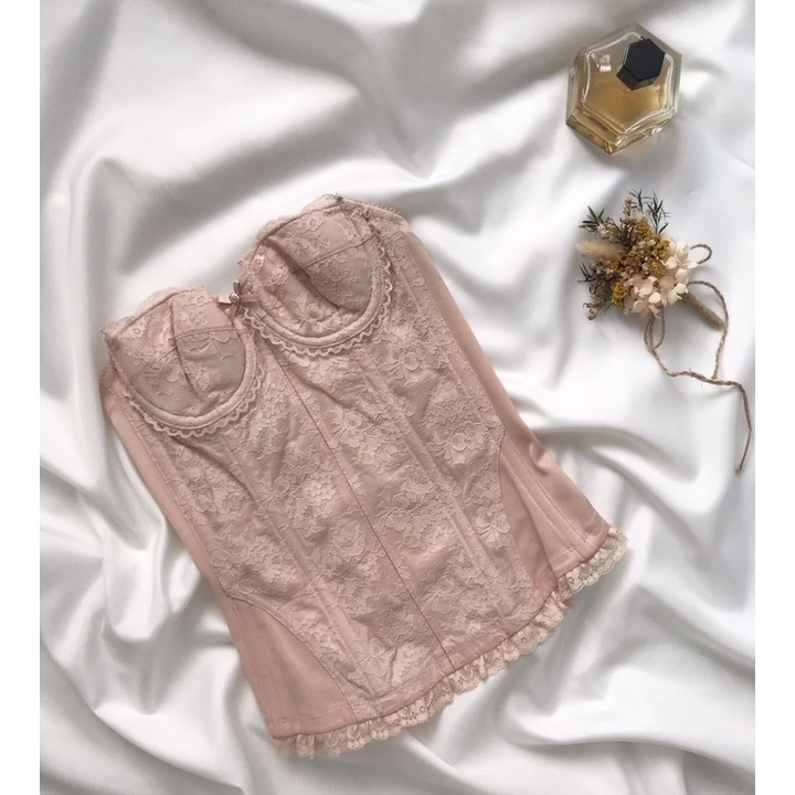 Áo corset hồng phấn nude 2hand