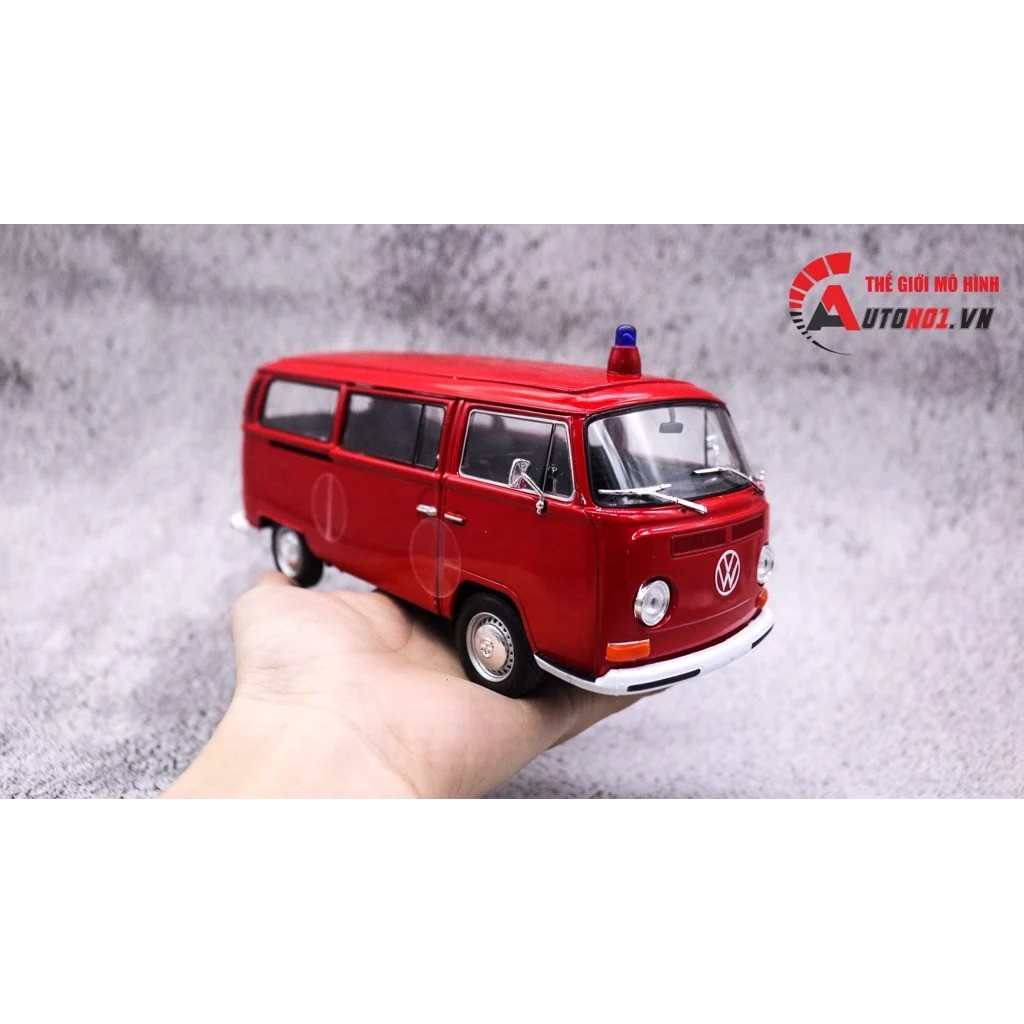 MÔ HÌNH XE VOLKSWAGEN BUS T2 1972 FIRE RED 1:24 WELLY 7028