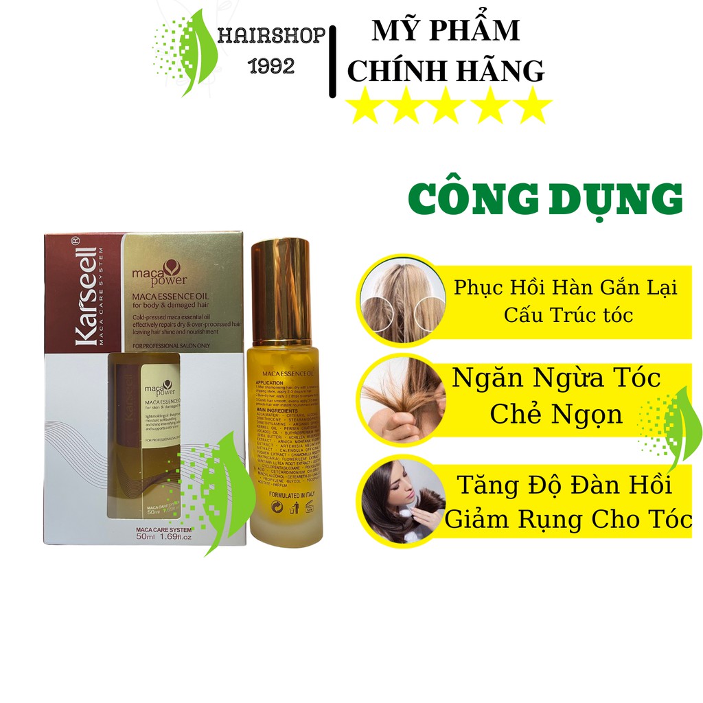 Tinh dầu dưỡng tóc Karseell Phục Hồi Tóc Khô Xơ Hư Tổn Không Bết Tóc Hương Nước Hoa 50ML