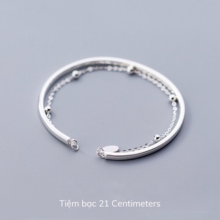 Lắc tay bạc Double chains Lắc tay Tiệm bạc 21Centimeter