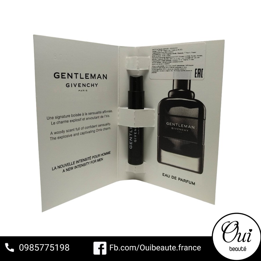 Nước hoa test nam Gentleman Givenchy 1ml Ouibeaute | BigBuy360 - bigbuy360.vn