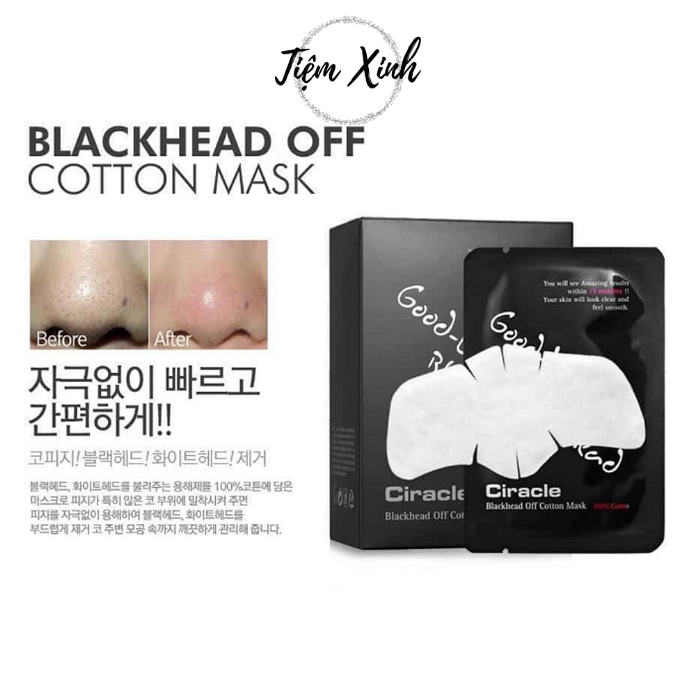 Mặt Nạ Lột Mụn Đầu Đen Mũi Ciracle Goodbye Blackhead Off Cotton Mask 5ml Hàn Quốc Mặt Nạ Đẩy Mụn Đầu Đen