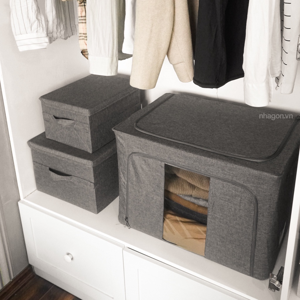 Túi vải đựng đồ quần áo quần jean áo len chia ngăn gọn gàng tiện lợi chất vải không dệt cao cấp không mùi