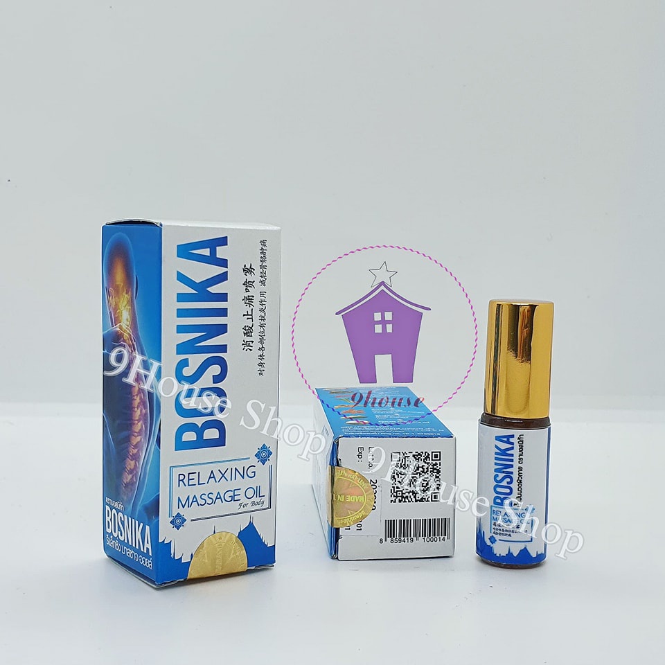 01 DẦU GIẢM ĐAU VAI GÁY CẮT CƠN ĐAU NHỨC TỨC THÌ BOSNIKA 3ml Thái Lan