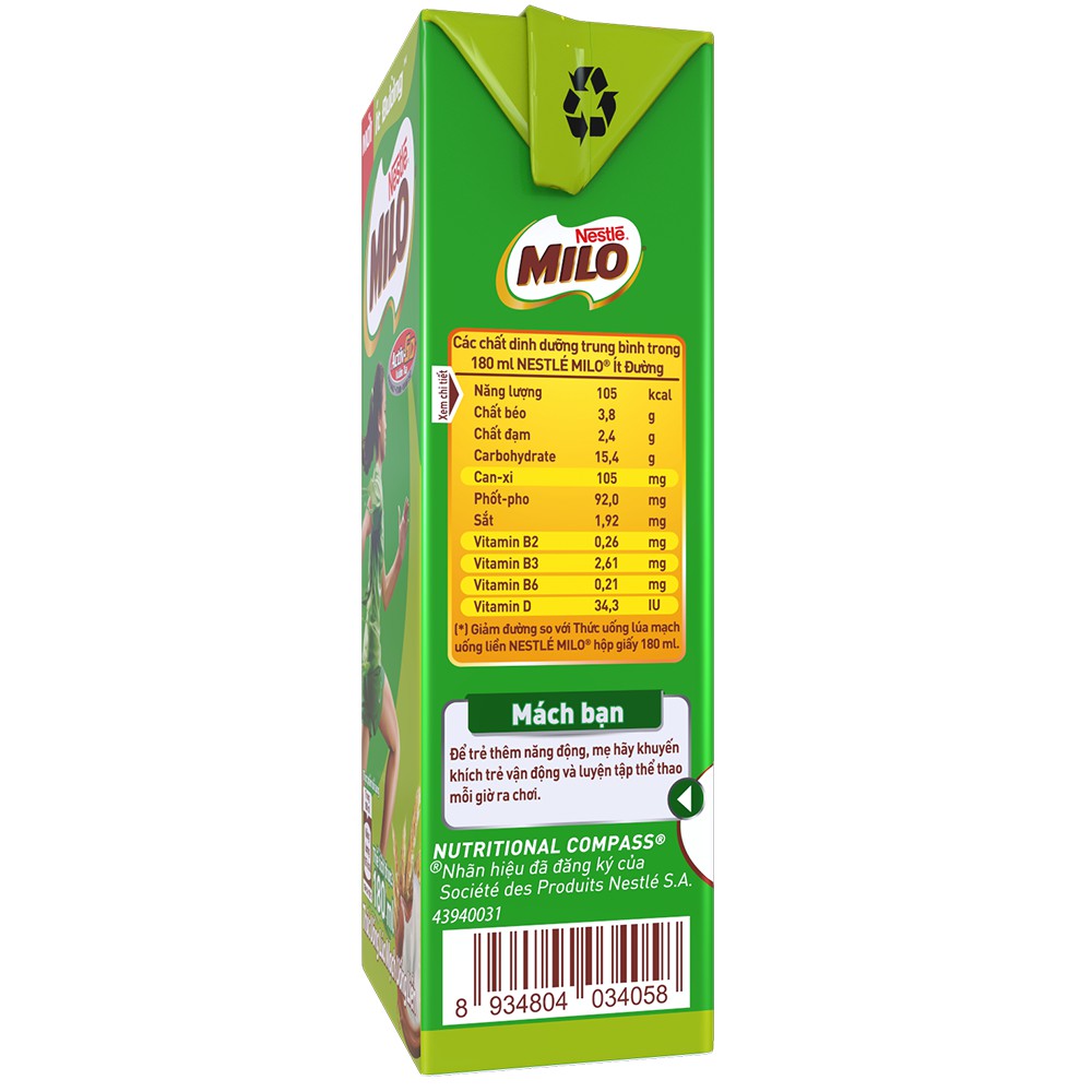 Nestlé MILO 48x180ml (Thùng)