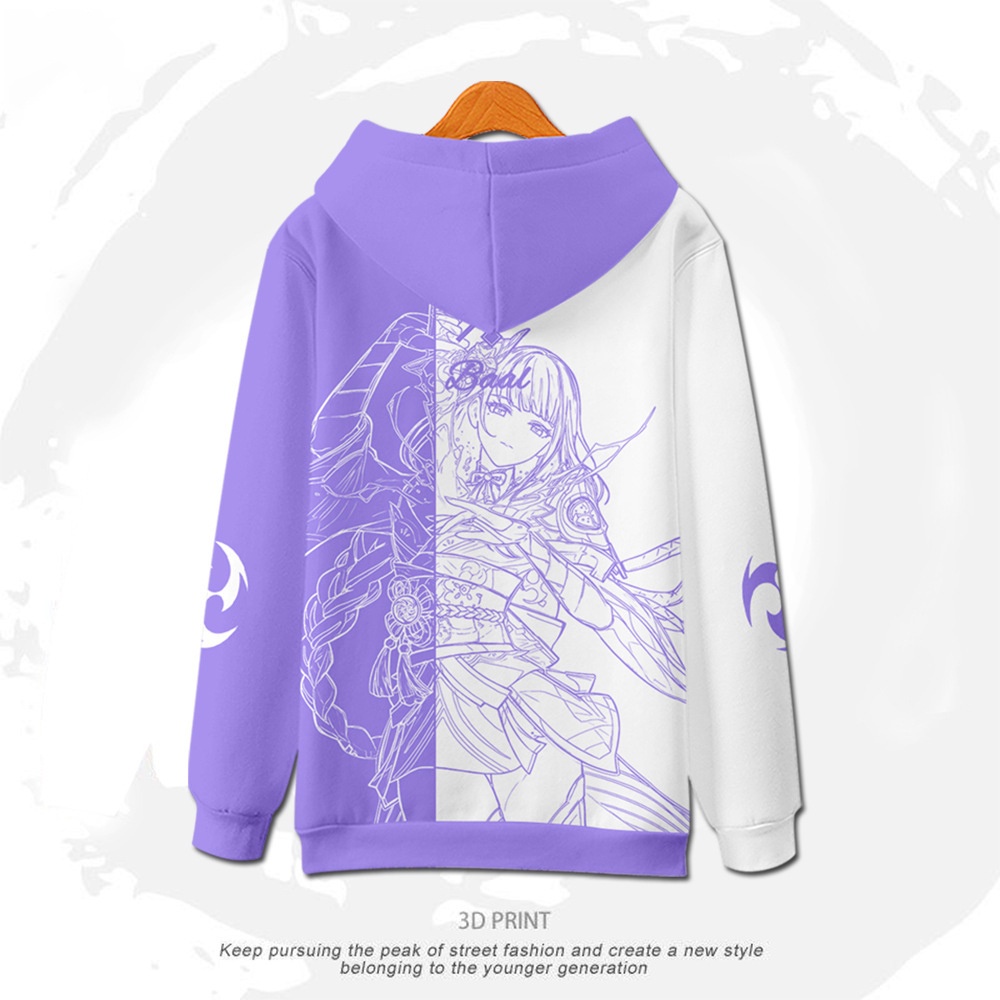 Yuanshen General Thunderbolt cos Anime Áo Nỉ Hai Chiều Ấn Tượng Cho Nam