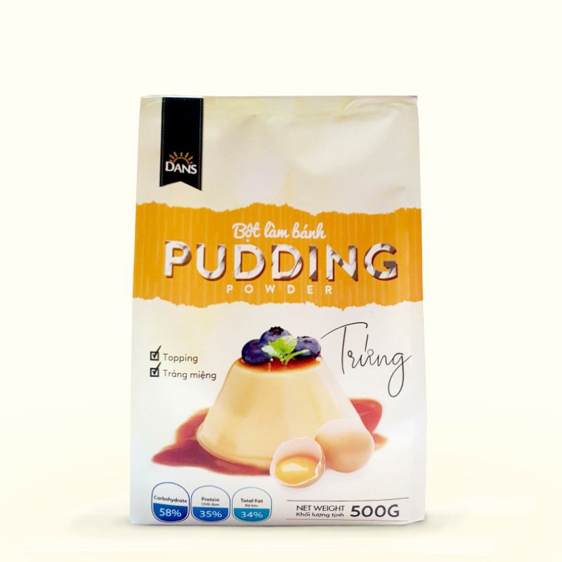 Pudding  trứng/chocolate/khoai môn/phô mai/dưa lưới/xoài/sầu riêng hiệu Dans 500gr