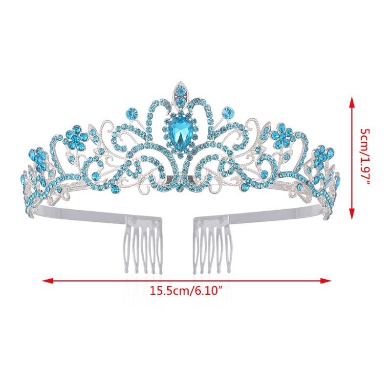 Flgo Vương Miện Đính Đá Pha Lê Kèm Lược Cài Dành Cho Cô Dâu Trong Tiệc Cưới Hóa Trang Halloween