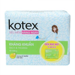 [HCM]  Băng Vệ Sinh Hằng Ngày Kháng Khuẩn KOTEX Siêu Mềm 8 Miếng