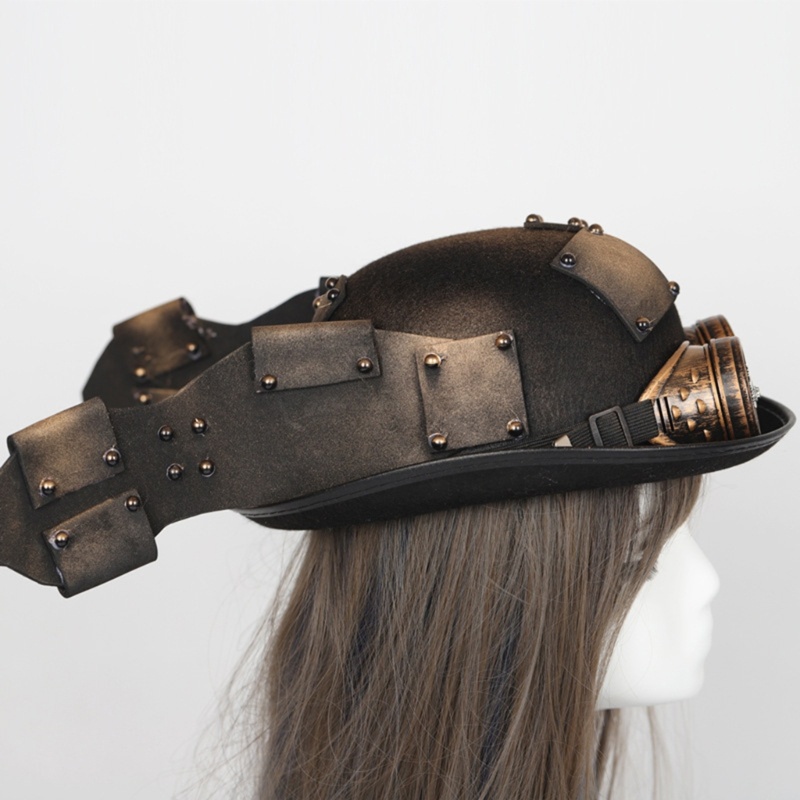 Mũ Hóa Trang Halloween Phong Cách Steampunk Gay Jazz Kèm Kính Bảo Hộ