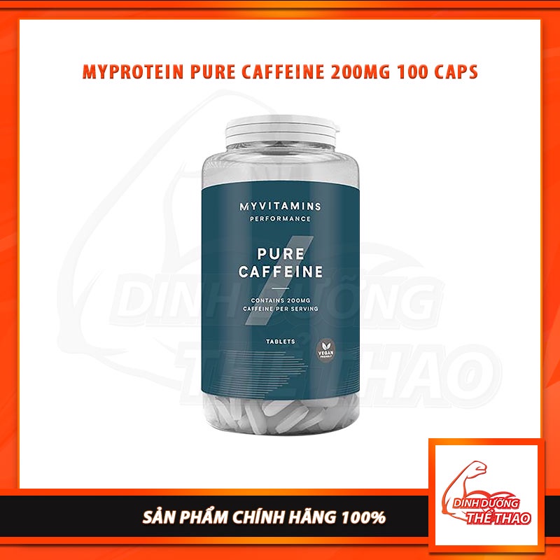 Myvitamins Pure Caffeine 200mg Viên Uống Bổ Sung Caffein Giúp Tỉnh Táo, Tăng Sức Mạnh Tập Luyện (100 Viên)