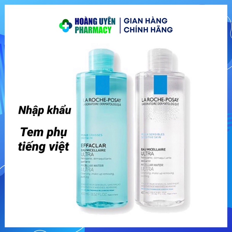 [Nhập khẩu] Nước tẩy trang sạch sâu cho da nhạy cảm La roche posay Micellar Water Ultra Sensitive Skin 400ml