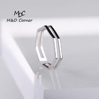 Nhẫn lục giác bạc nữ Simple Krystal - M&D Corner
