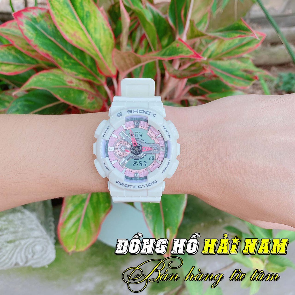 Đồng hồ nam G-Shock.GA110.Mặt 46mm,Màu Trắng Hồng,dây cao su,thể thao nam nữ phong cách cá tính,kim điện tử