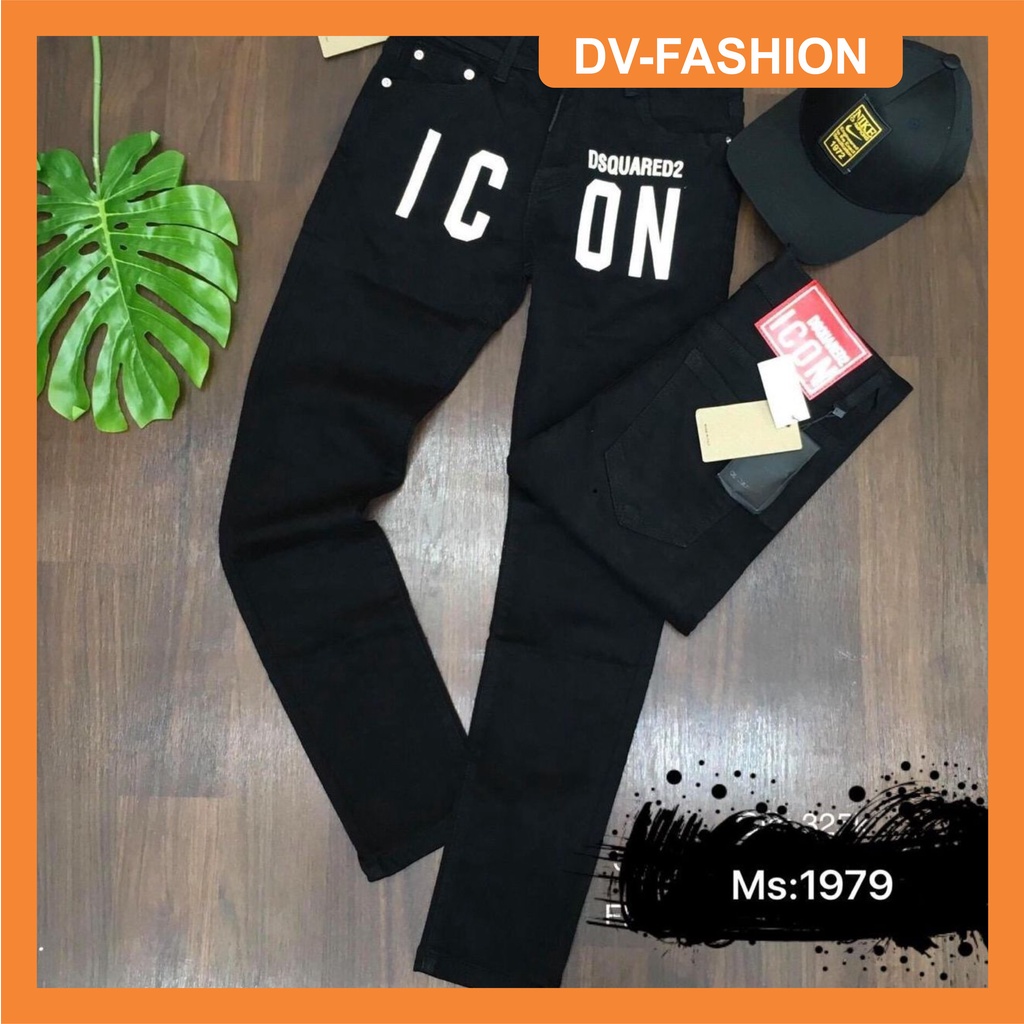 Quần jean nam cao cấp đen ICON chất bò vải dày dặn đẹp chuẩn shop uy tín DV-FASHION