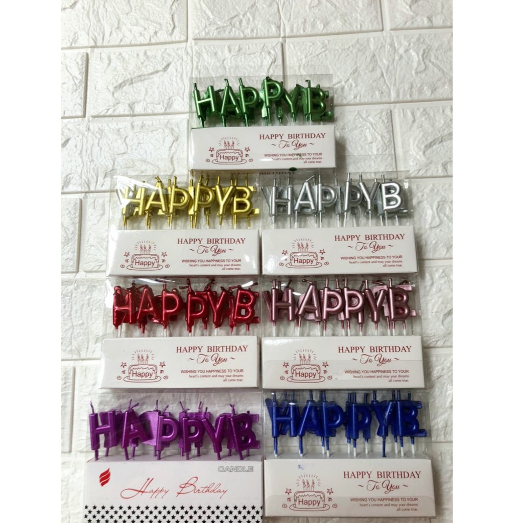 nến chữ happy birthday các màu