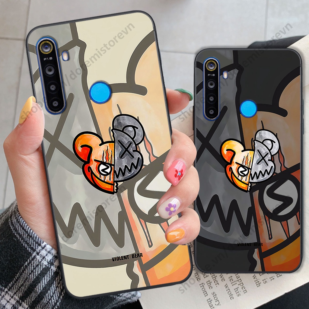 Ốp lưng Realme 5 / 5 Pro / C3 hình kaws, kith, bear brick nổi 3D phong cách độc đáo