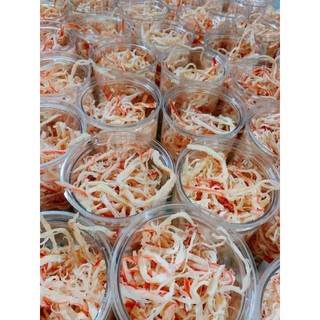 mực hấp nước dừa xé sợi (hũ pet 300gr)