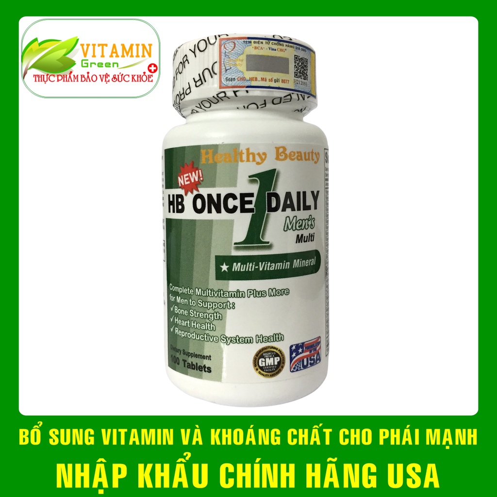 Vitamin tổng hợp cho nam HB ONCE DAILY MEN’S MULTI 100 viên | Nhập khẩu chính hãng Mỹ