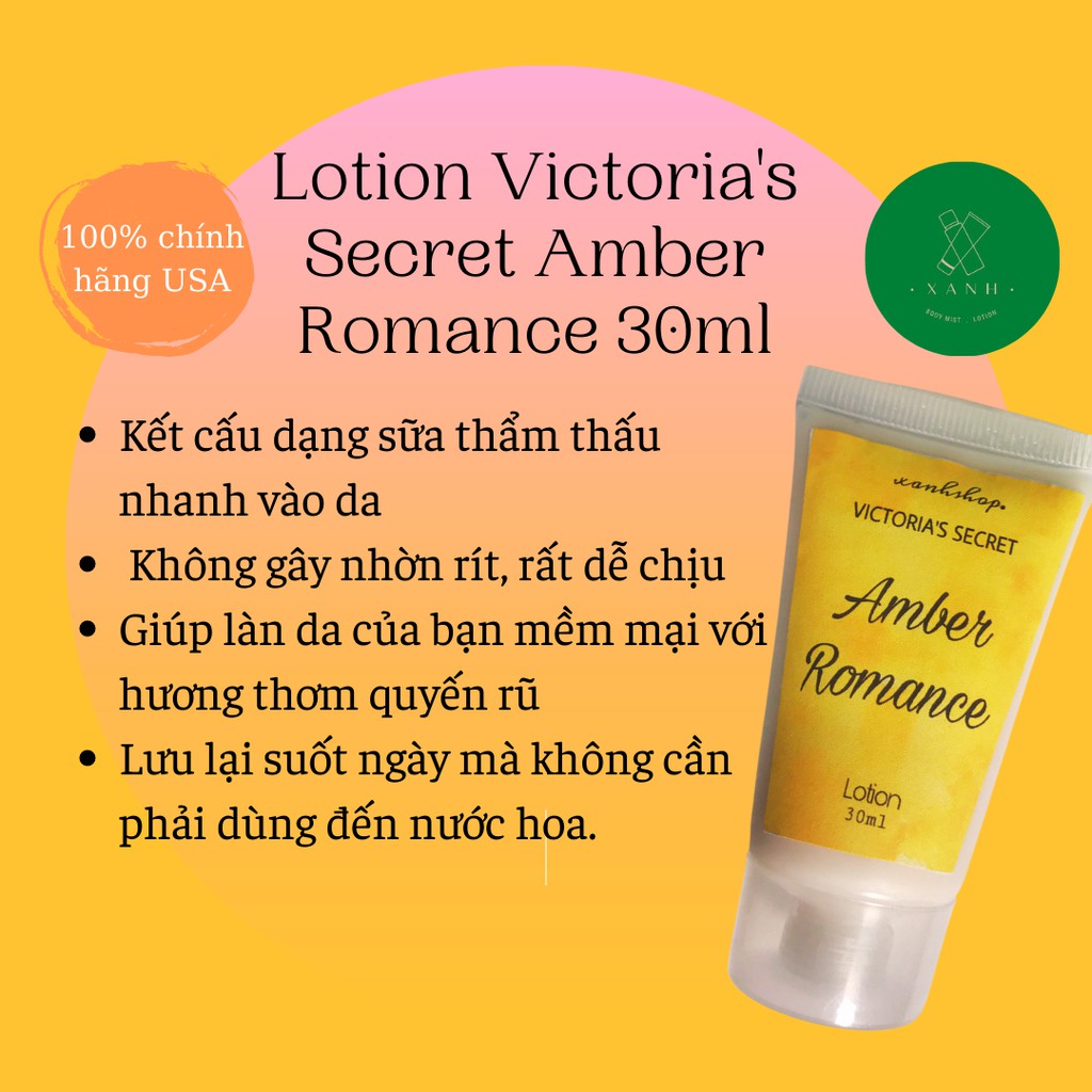 Kem dưỡng thể Lotion Victoria’s Secret Amber Romance 30ml Auth