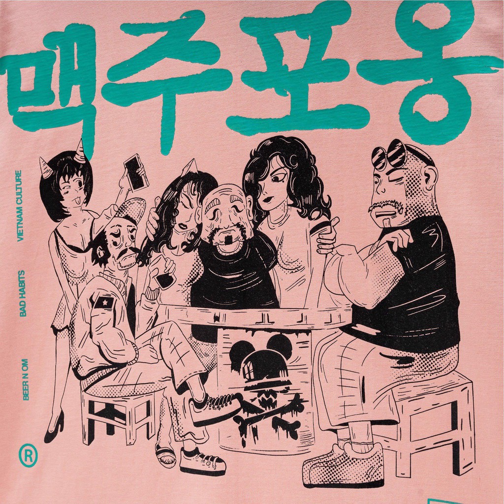 Áo Thun Unisex Bad Habits Daddy Hood Hồng 100% Cotton - Local Brand Chính Hãng | BigBuy360 - bigbuy360.vn