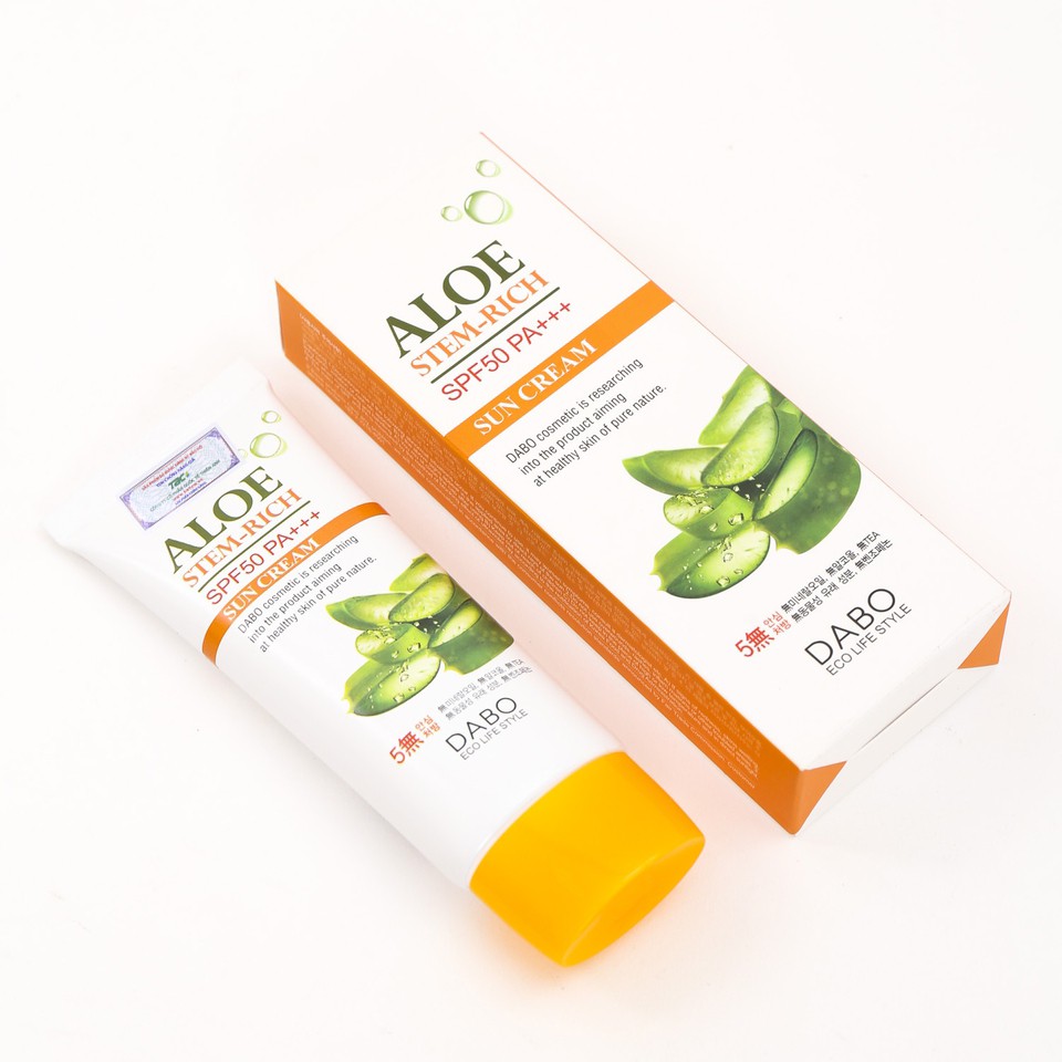 HÀNG CHÍNH HÃNG- Kem chống nắng lô hội DABO Aloe Stem Rich Spf 50pa+++ Hàn quốc