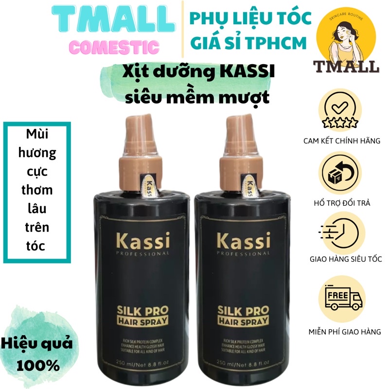 Xịt dưỡng tóc khô xơ, hư tổn kassi Silk Pro Hair Spray 250ml