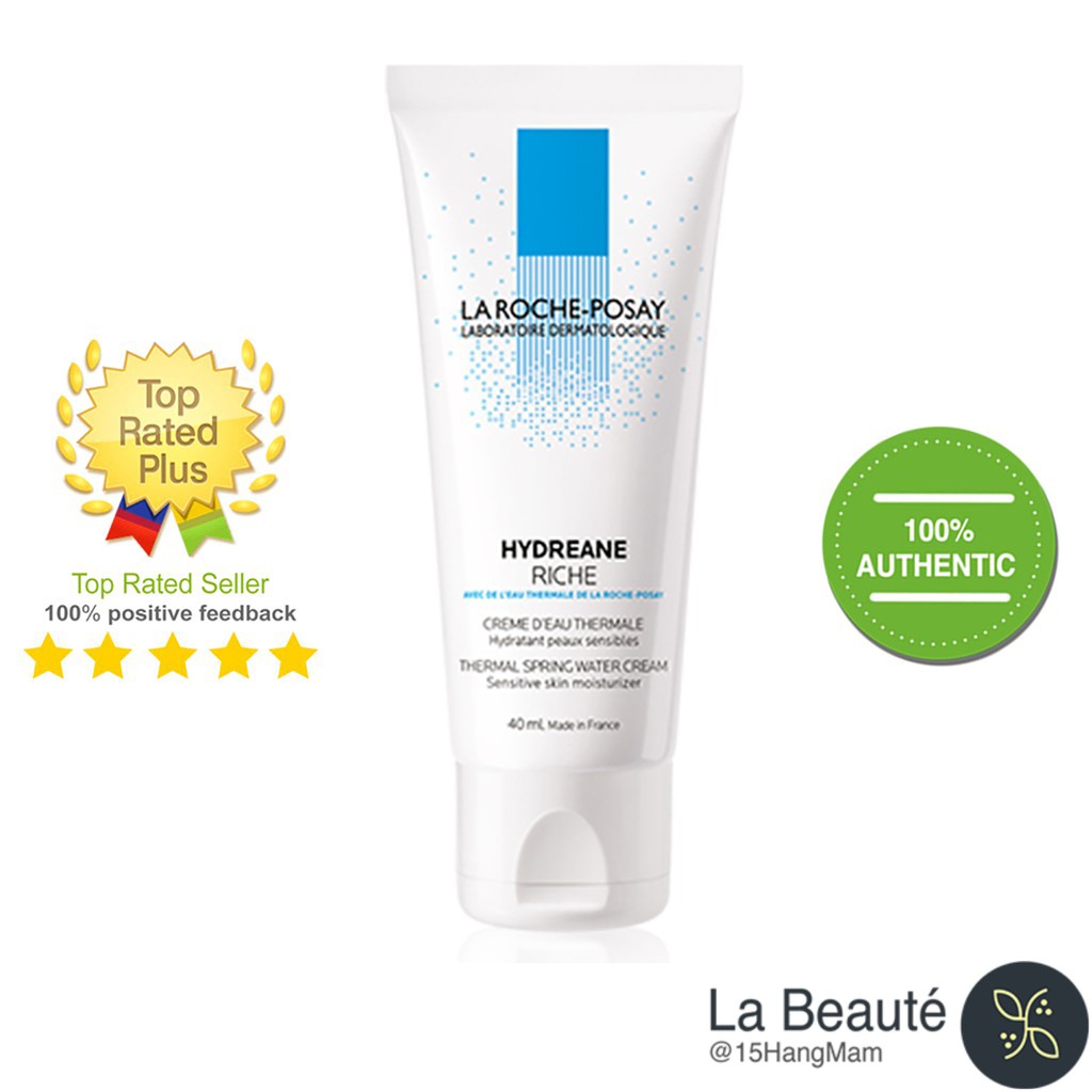 La Roche-Posay Hydreane Riche - Kem Dưỡng Cấp Nước Cho Da Hỗn Hợp Thiên Khô, Khô Nhạy Cảm 40ml