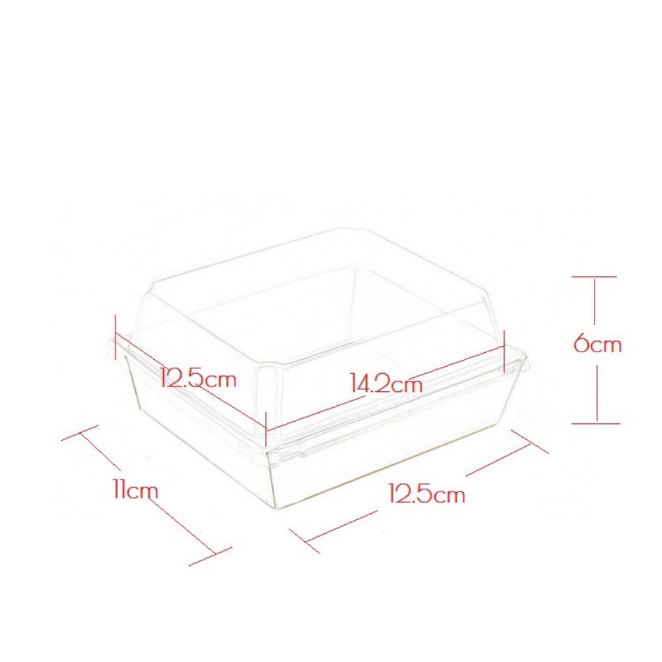 Hộp bánh Tart+ Mochi vuông trắng (5 hộp)