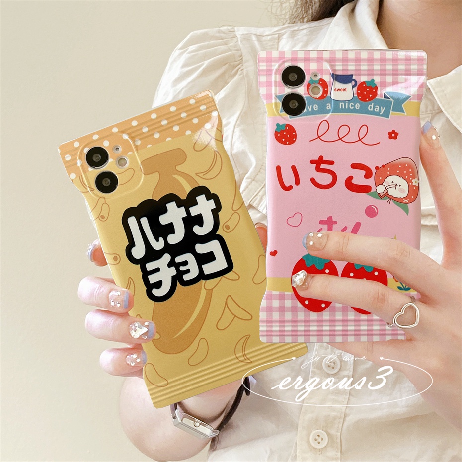 Ốp Điện Thoại Dẻo Họa Tiết Dâu Tây / Chuối Dễ Thương Cho iPhone 14 13 12 11 Pro Max SE2020 X XR Xs Max 7 8 6 6s Plus