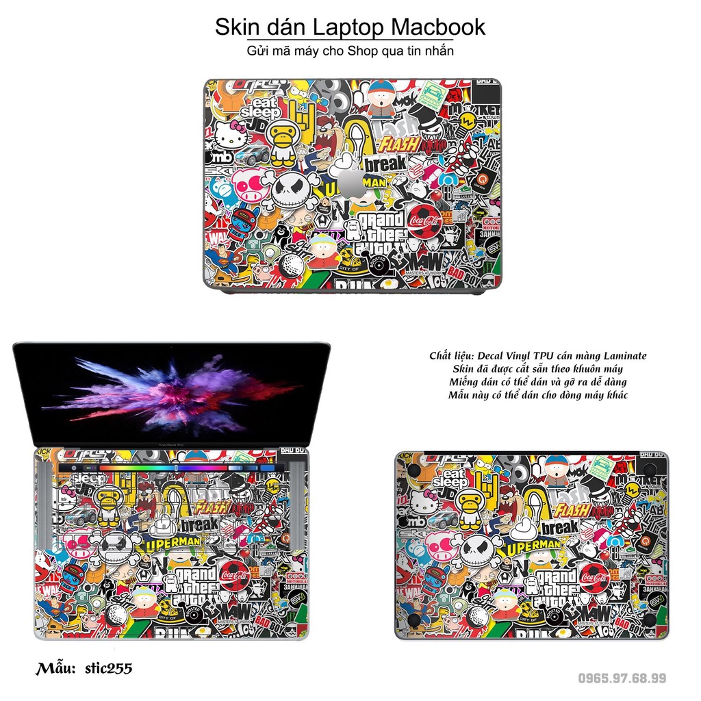 Skin dán Macbook mẫu spectrun - stic254 (đã cắt sẵn, inbox mã máy cho shop)