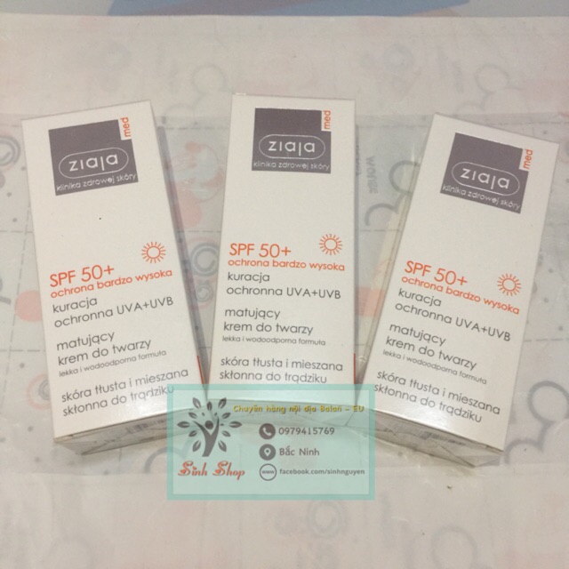 Kem chống nắng ziaja med spf 50 dành cho da nhờn, mụn, hỗn hợp | BigBuy360 - bigbuy360.vn
