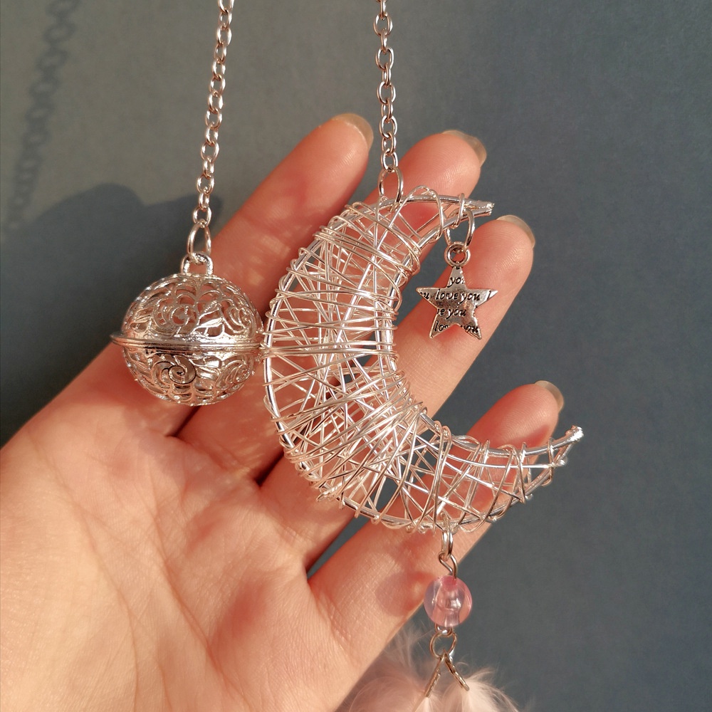 Dreamcatcher Phối Lông Vũ Dễ Thương Treo Trang Trí Xe Hơi