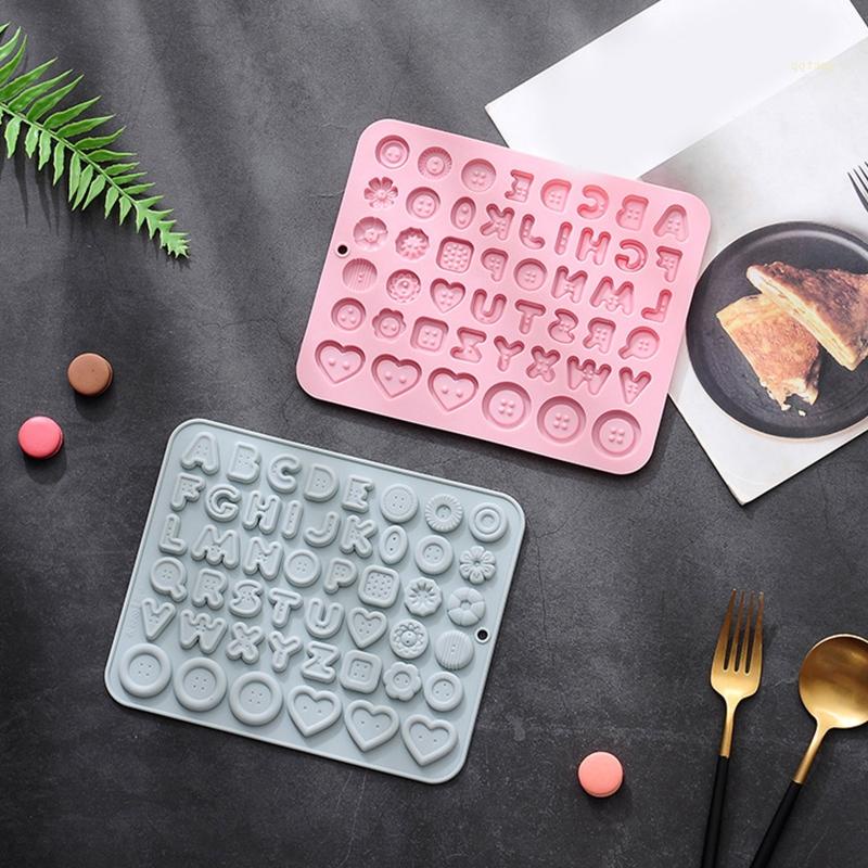 Qq * Khuôn Silicon Làm Quà Tặng Socola Hình Nút Áo Bảng Chữ Cái Tuyệt Vời Dễ