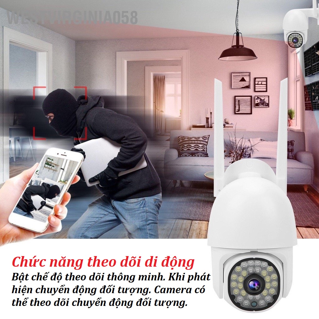 Camera ngoài trời, trong nhà SMART V3 V380 PRO - Camara wifi có màu vào ban đêm, có đàm thoại 2 chiều và đèn ban đêm