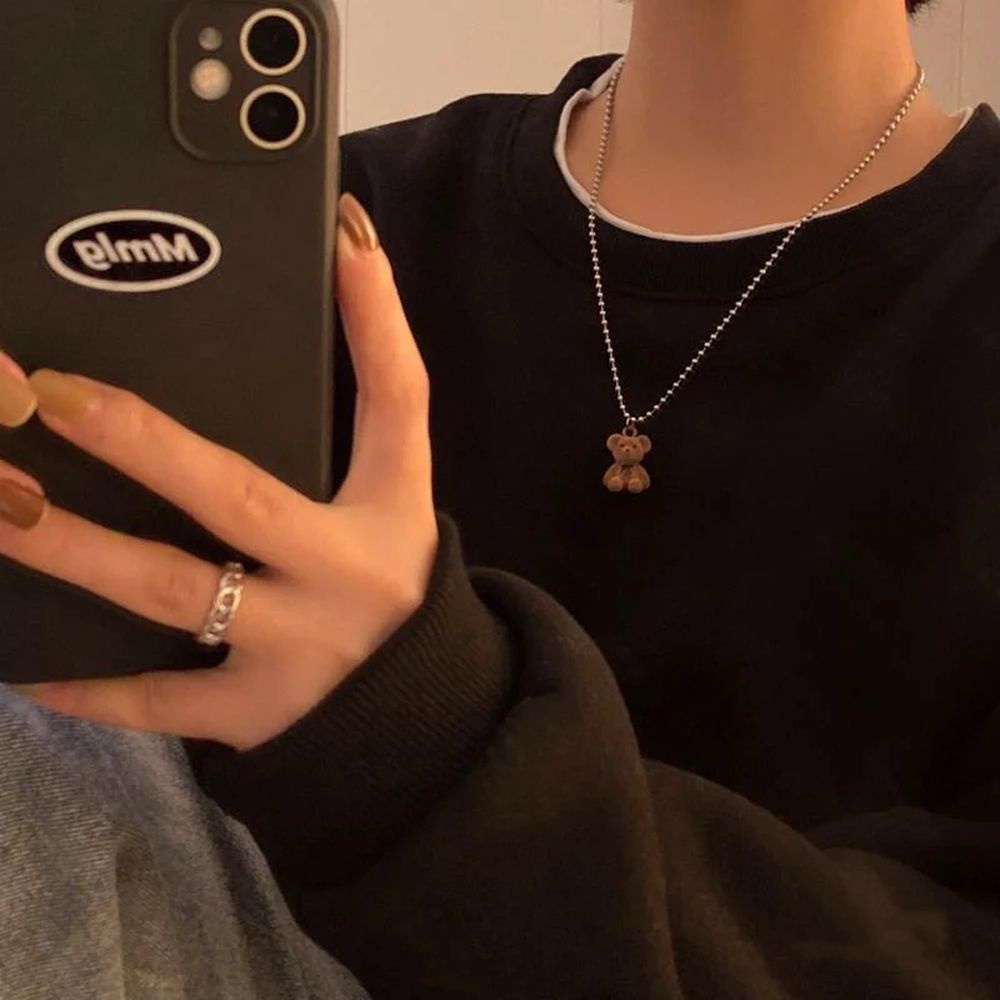 Vòng cổ Mặt Gấu Teddy Dễ Thương Phong Cách Hàn Quốc Cho Nữ