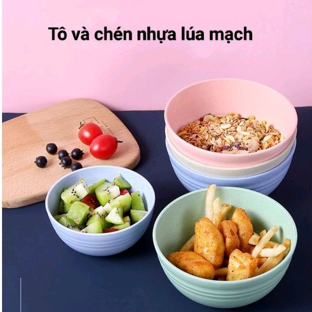 SET 4 CÁI TÔ/ SET 4 CÁI CHÉN NHỰA LÚA MẠCH AN TOÀN CHO NGƯỜI SỬ DỤNG