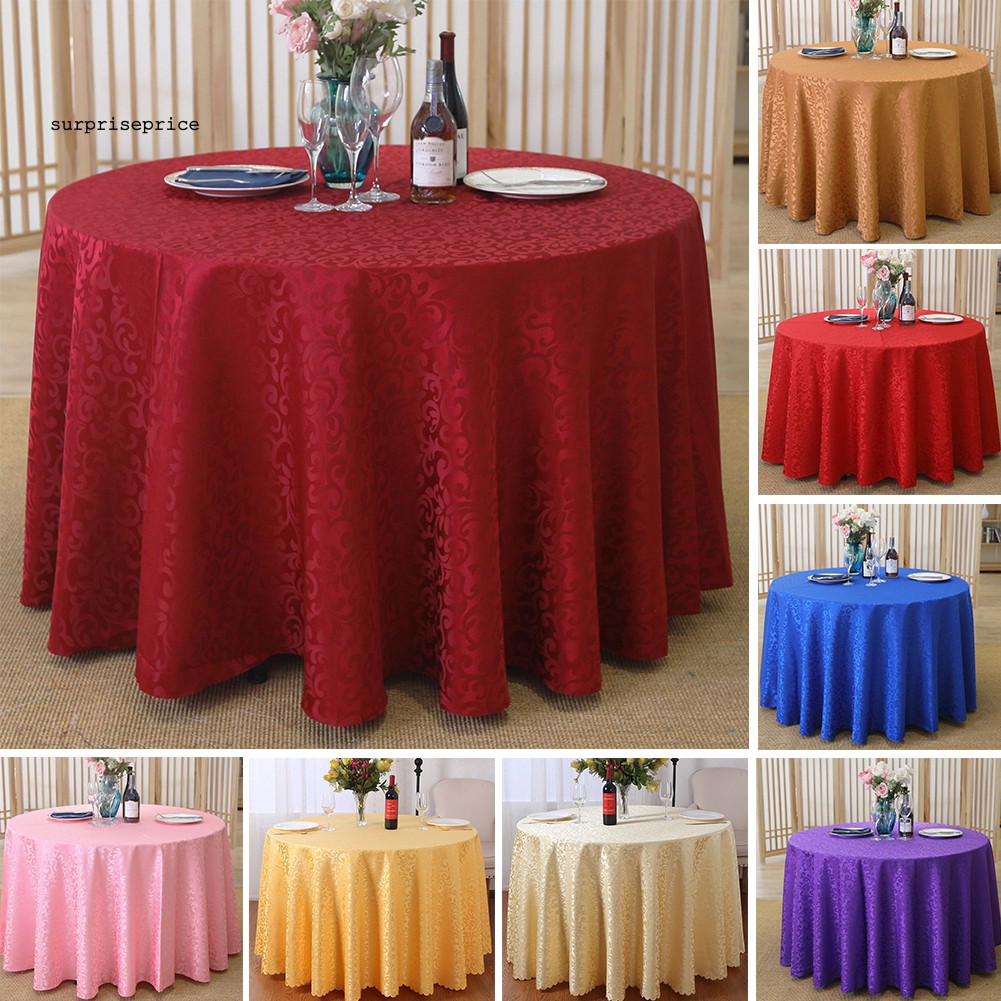 Khăn Trải Bàn Hình Tròn 160cm Màu Trơn Xinh Xắn