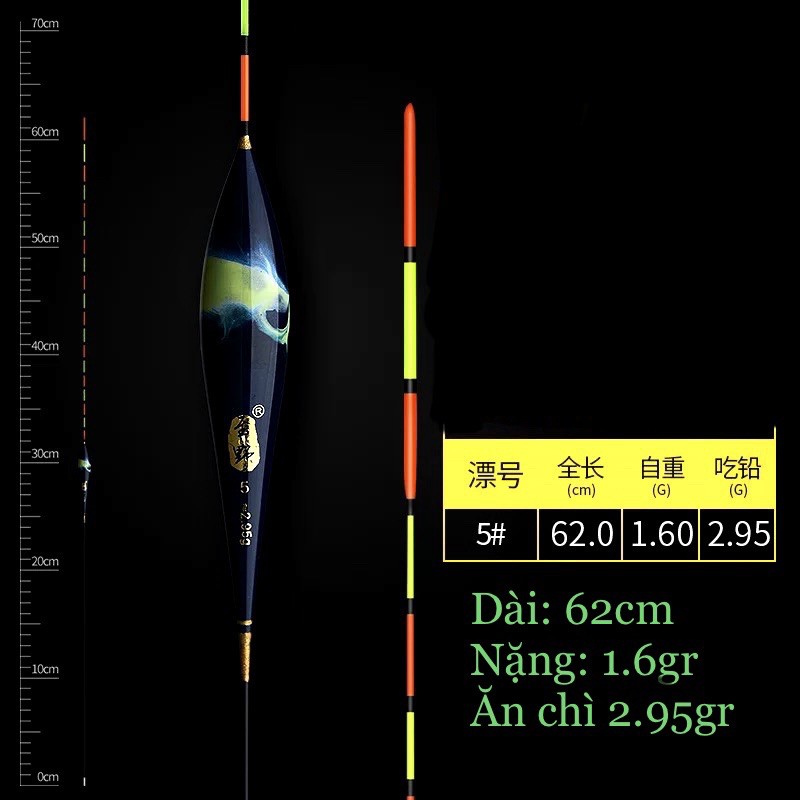 Phao Nano Câu Đài, Phao Đài Câu Nước Sâu Dài 60cm