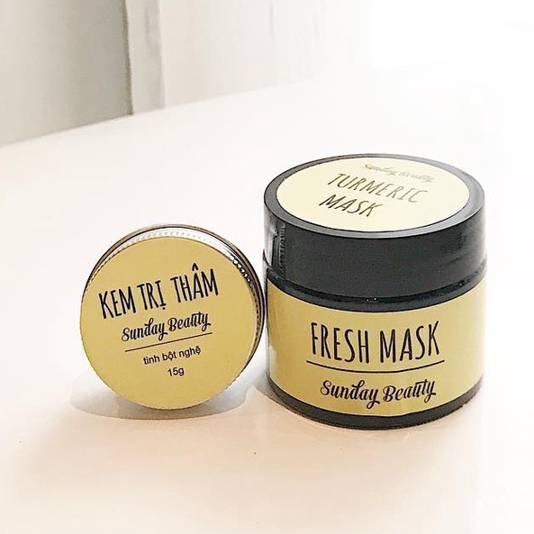 Set phục hồi da sau nặn mụn mờ thâm mụn thiên nhiên Mask nghệ kem thâm Sunday Beauty