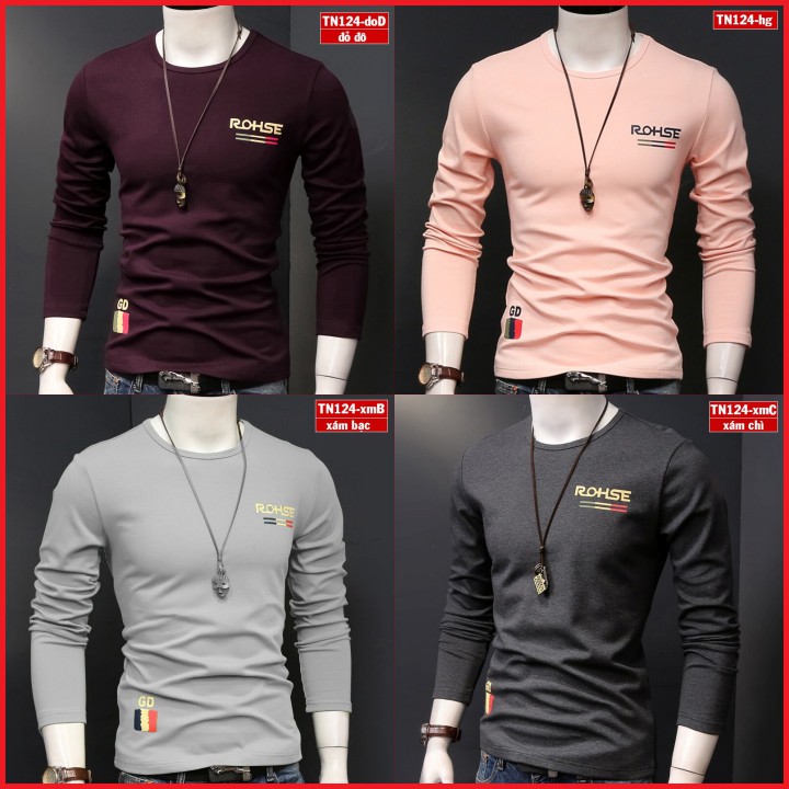 Áo phông nam tay dài ROHSE TN124 vải sợi tre tổng hợp đẹp phù hợp mọi lứa tuổi
