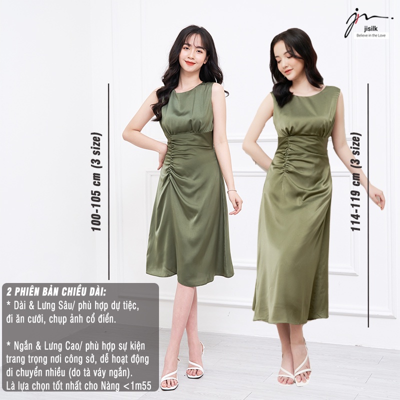 Đầm dự tiệc cưới jisilk bigsize, váy công sở dài cao cấp lụa dạ hội Elegan L.VA001