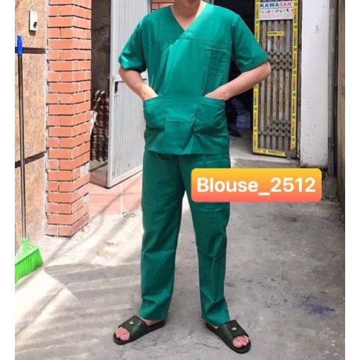 Bộ quần áo phẫu thuật màu xanh - Nam, Nữ - Đồng phục phẫu thuật Bác sĩ, cho các Spa, Phòng khám, thẩm mỹ viện