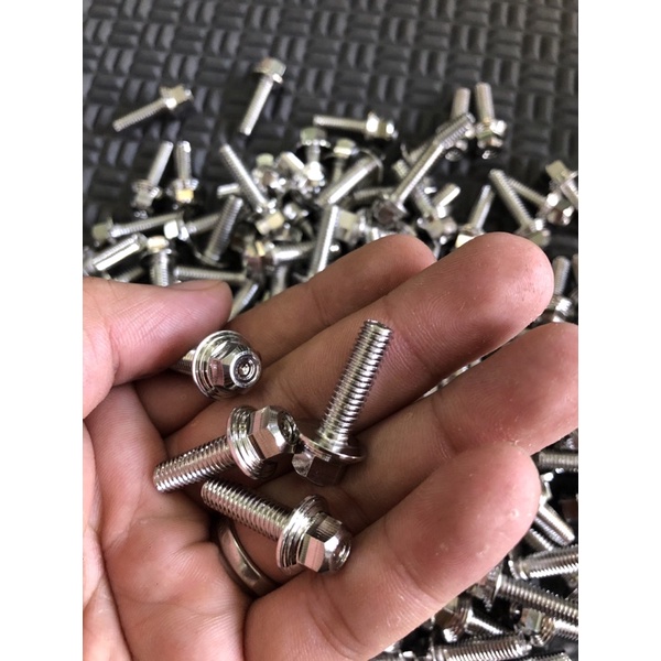 Ốc 6li inox 304 mẫu thái  từ 1phân đến 9phân gắn cho các dòng xe