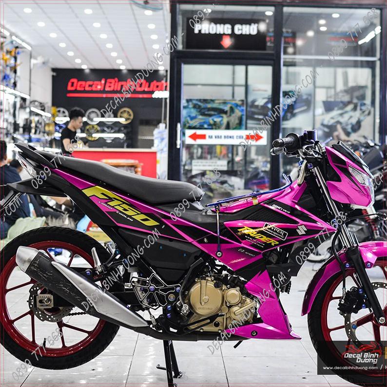 Decal Xe Máy - Tem Trùm Satria, Raider Hồng Cao Cấp